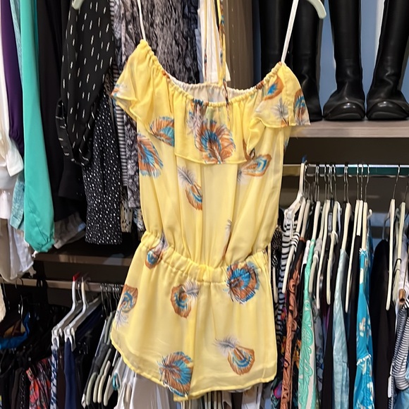 Feather Print Romper from Jenny Nan, Size XS - Picture 2 of 5